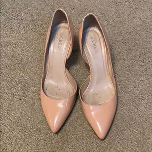 JCrew peach patent leather kitten heel